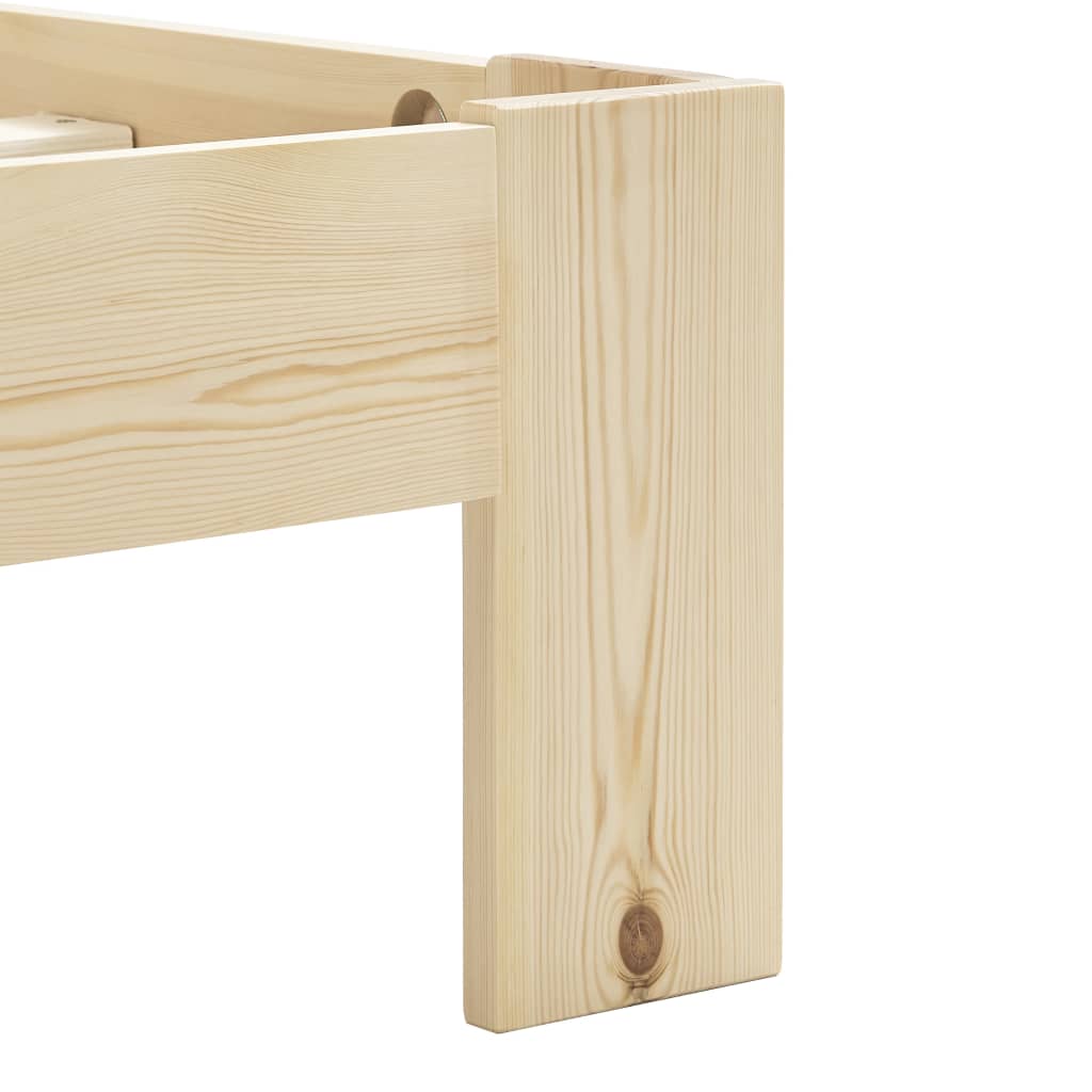 Bed Frame without Mattress Solid Pine Wood 90x200 cm