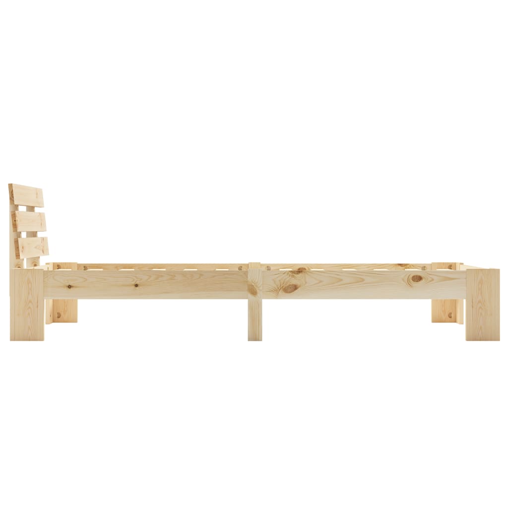 Bed Frame without Mattress Solid Pine Wood 100x200 cm