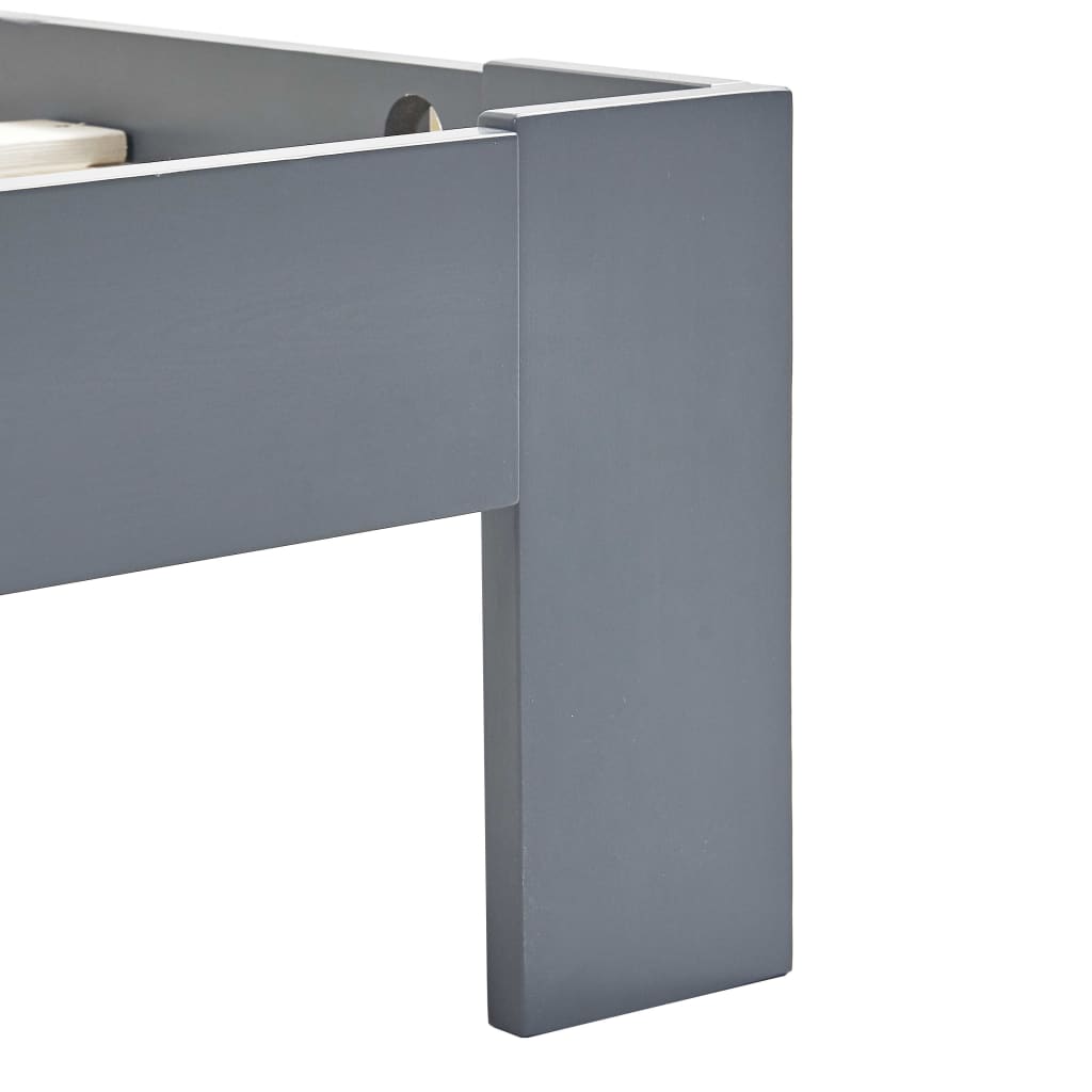 Bed Frame without Mattress Grey Solid Pine Wood 140x200 cm