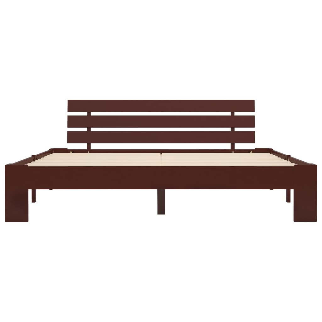 Bed Frame without Mattress Dark Brown 140x200cm Solid Wood Pine