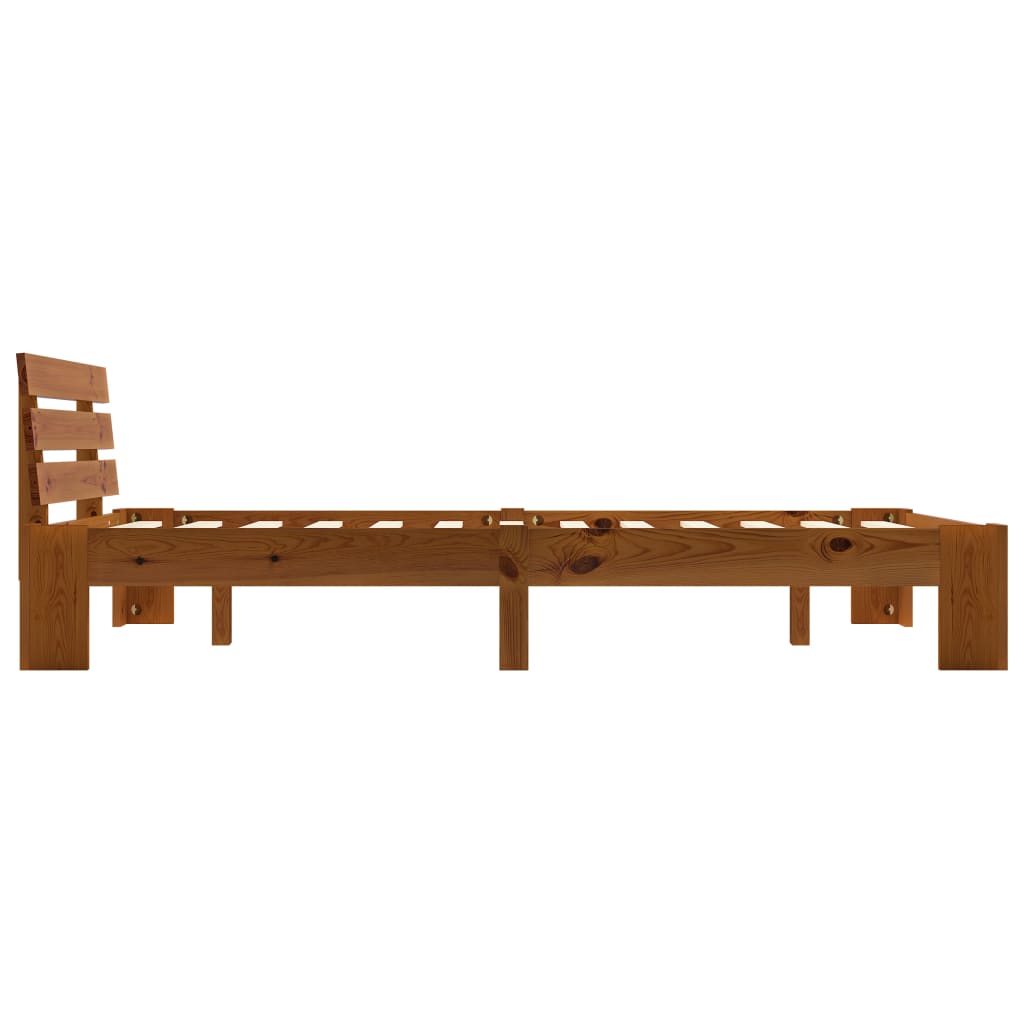 Bed Frame without Mattress Honey Brown 120x200cm Solid Wood Pine