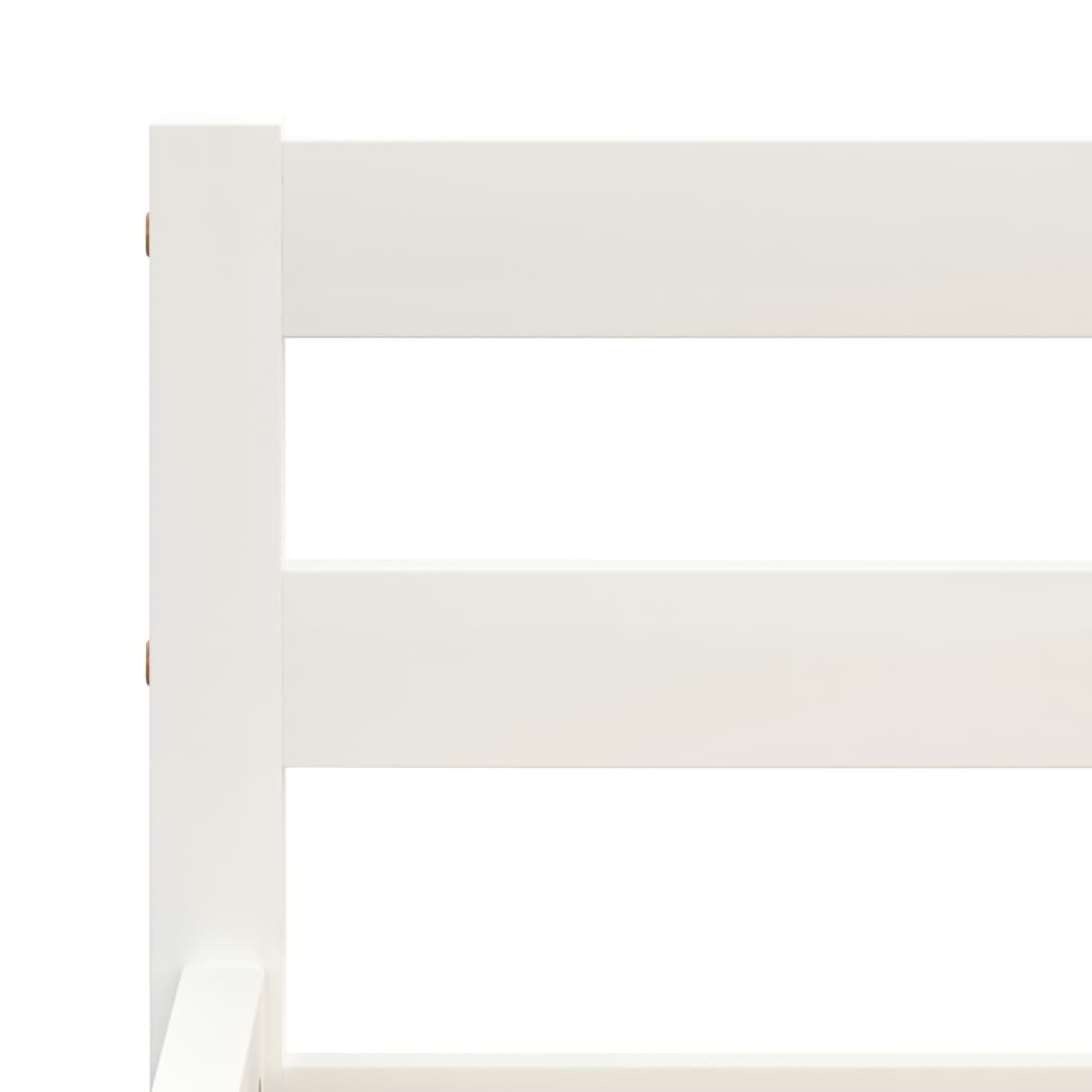 Bed Frame without Mattress White Solid Pine Wood 160x200 cm