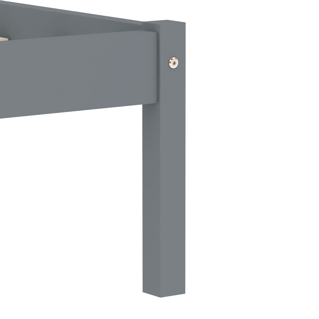 Bed Frame without Mattress Grey Solid Pine Wood 90x200 cm