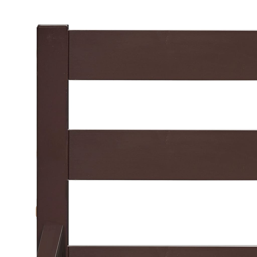 Bed Frame without Mattress Dark Brown Solid Pine Wood 160x200 cm
