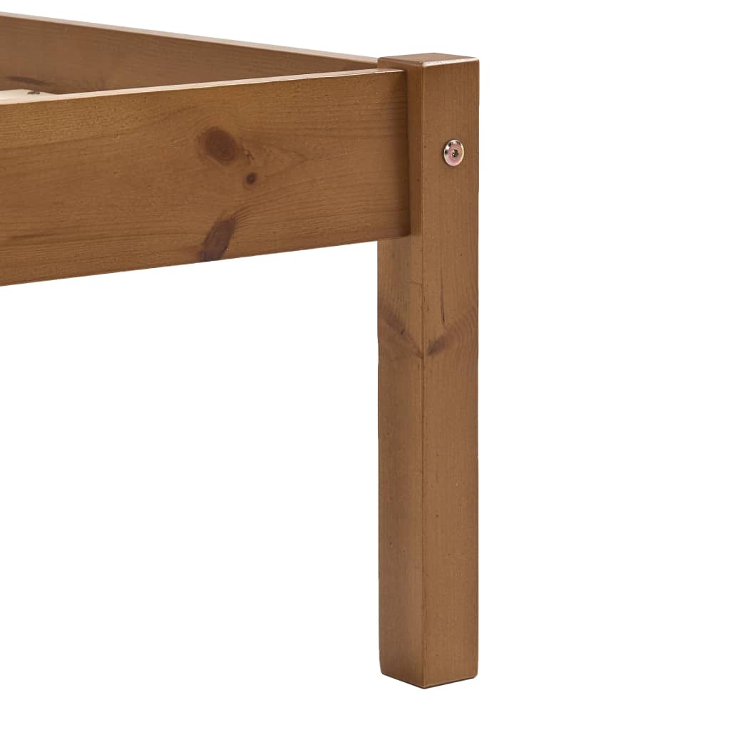 Bed Frame without Mattress Honey Brown Solid Pine Wood 180x200cm