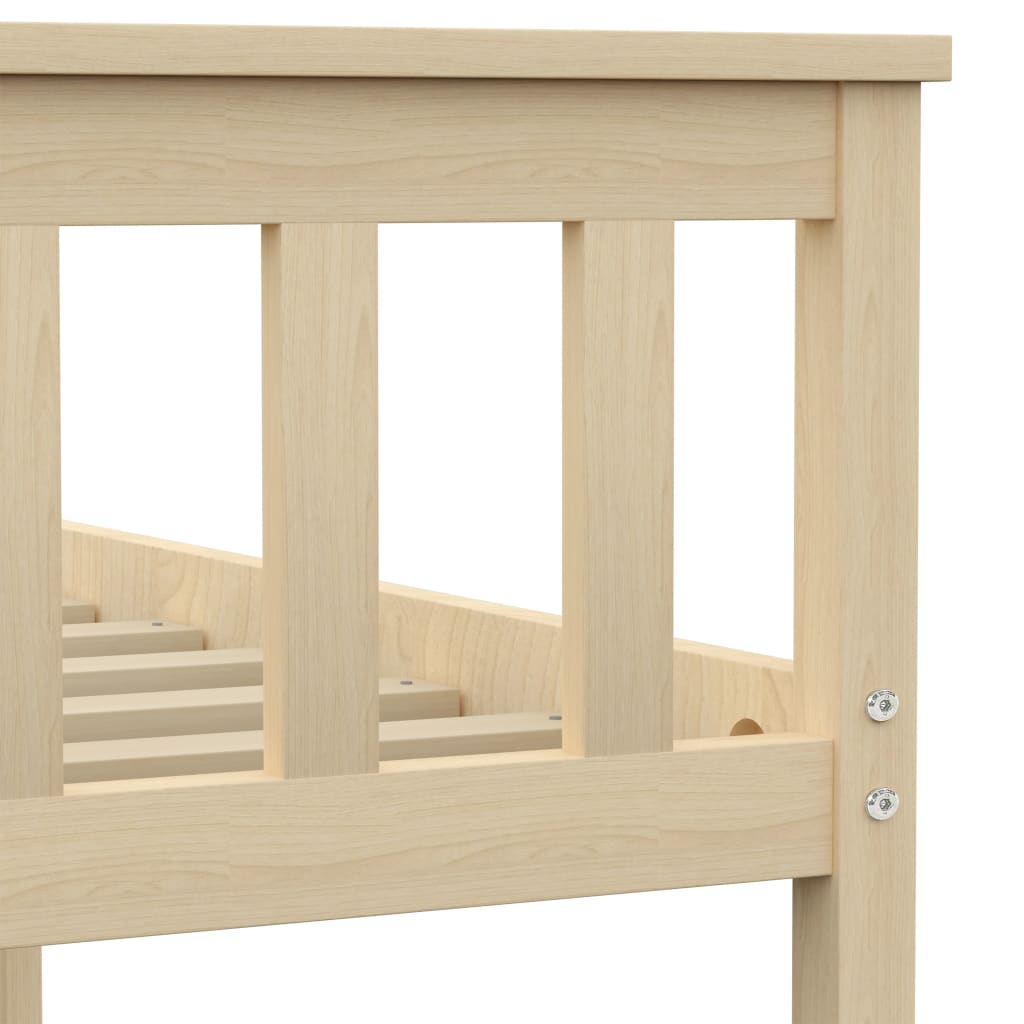 Bed Frame without Mattress Natural Solid Pinewood 160x200 cm