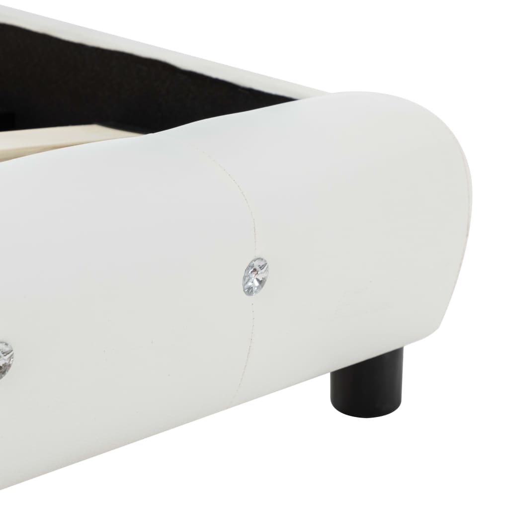 Bed Frame without Mattress White Faux Leather 135x190 cm Double