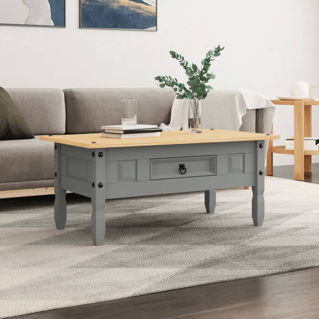 TEST - Rustic Wooden Coffee Table With Storage Drawer
