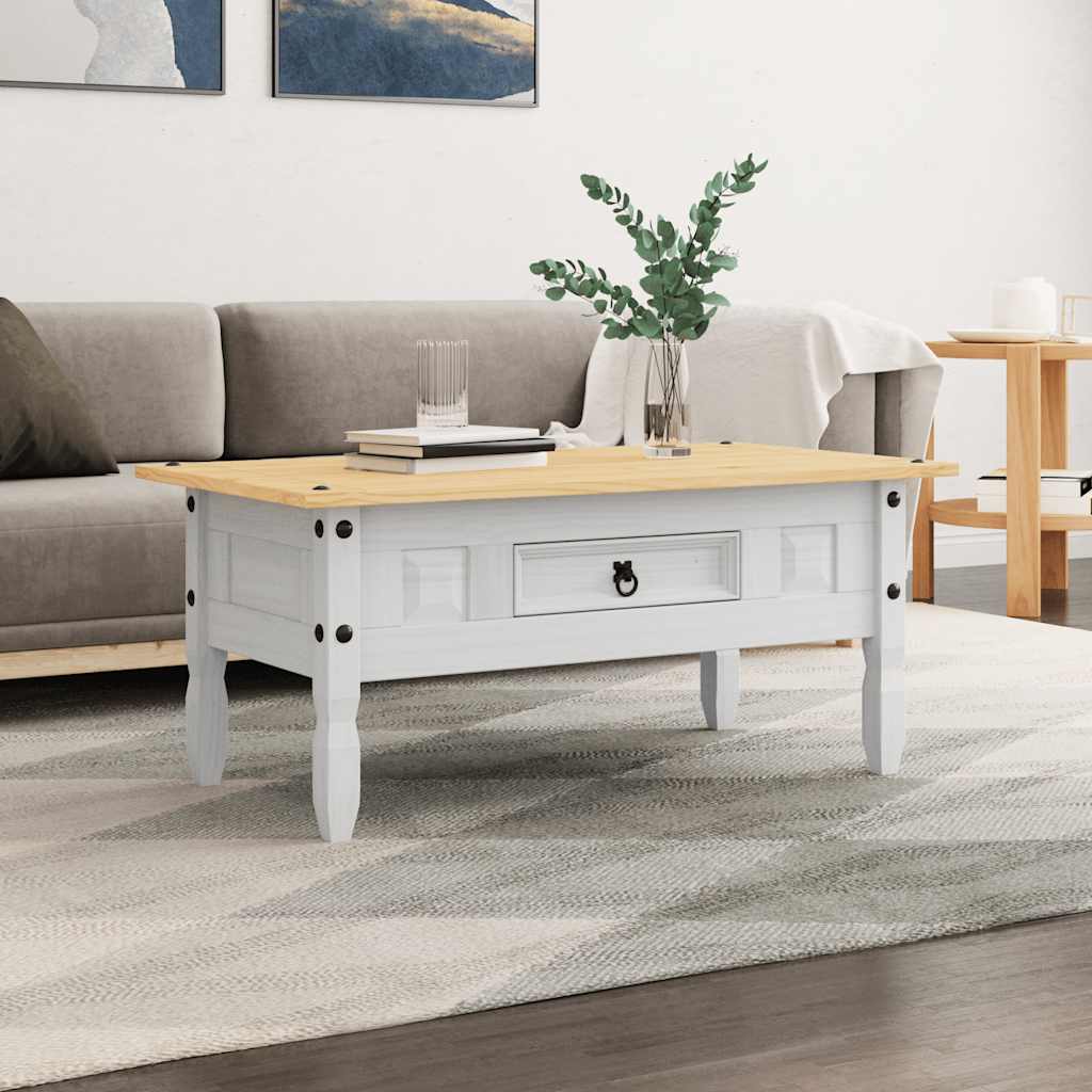 TEST - Rustic Wooden Coffee Table With Storage Drawer