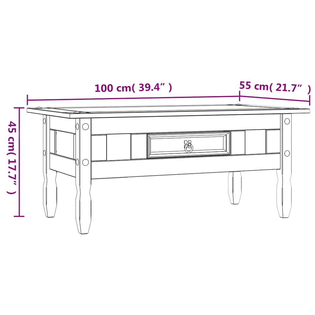 TEST - Rustic Wooden Coffee Table With Storage Drawer