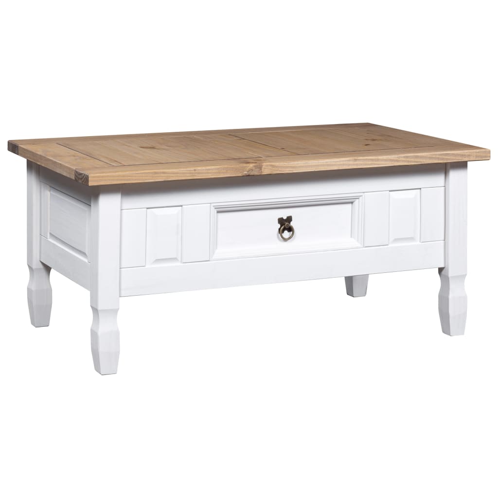 TEST - Rustic Wooden Coffee Table With Storage Drawer