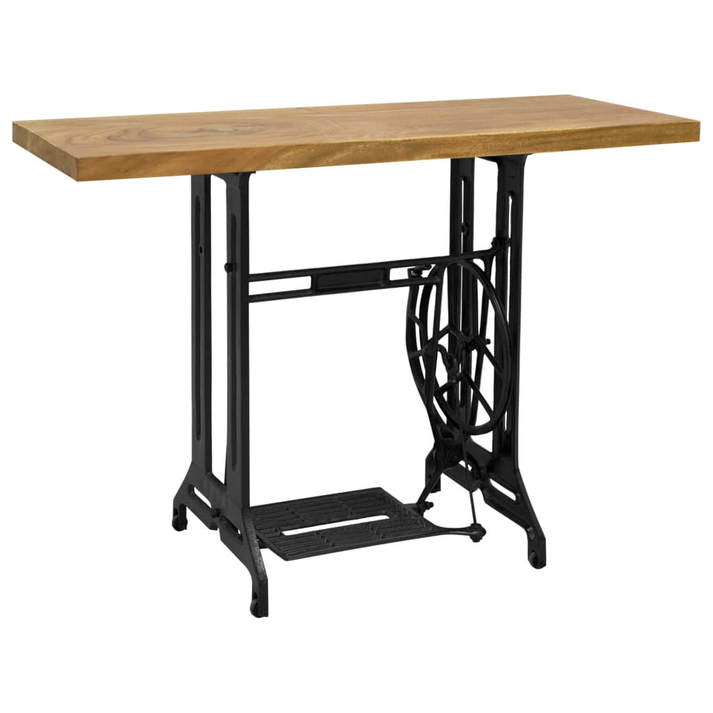 Industrial Rustic Wooden Solid Teak Wood Sewing Machine Console Table 110x40x75 cm