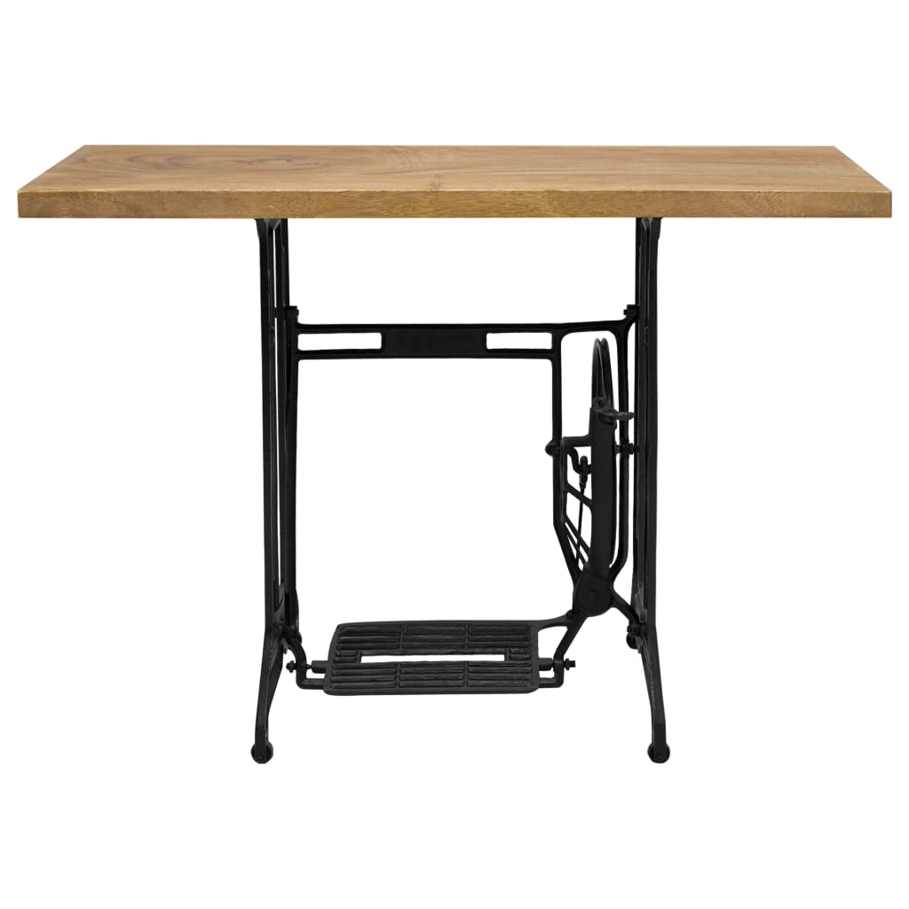 Industrial Rustic Wooden Solid Teak Wood Sewing Machine Console Table 110x40x75 cm