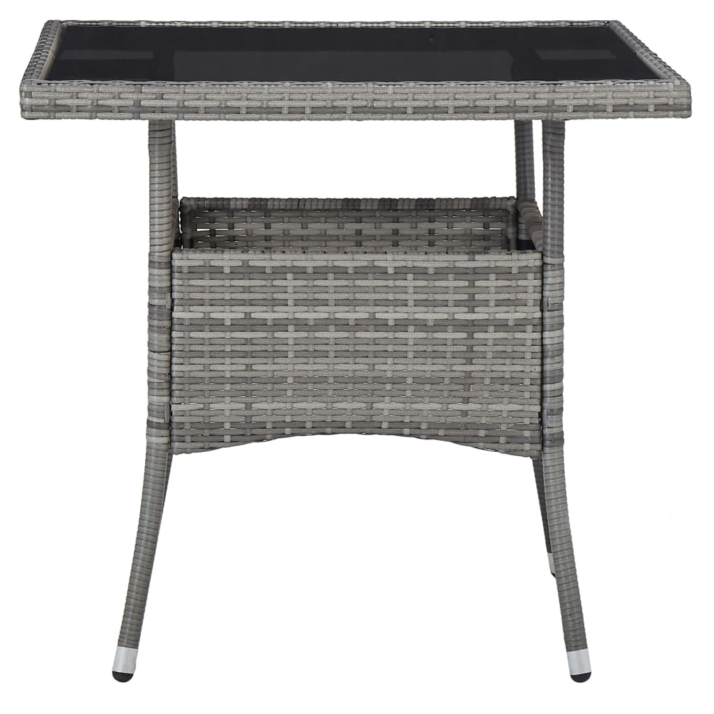 Outdoor Patio Square Poly Rattan Garden Dining Table With Glass Top Outside Tables