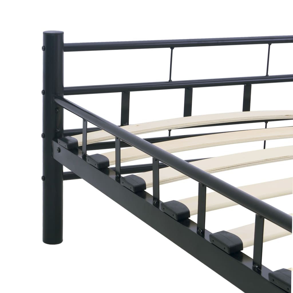 Bed Frame without Mattress Black Steel 200x200 cm