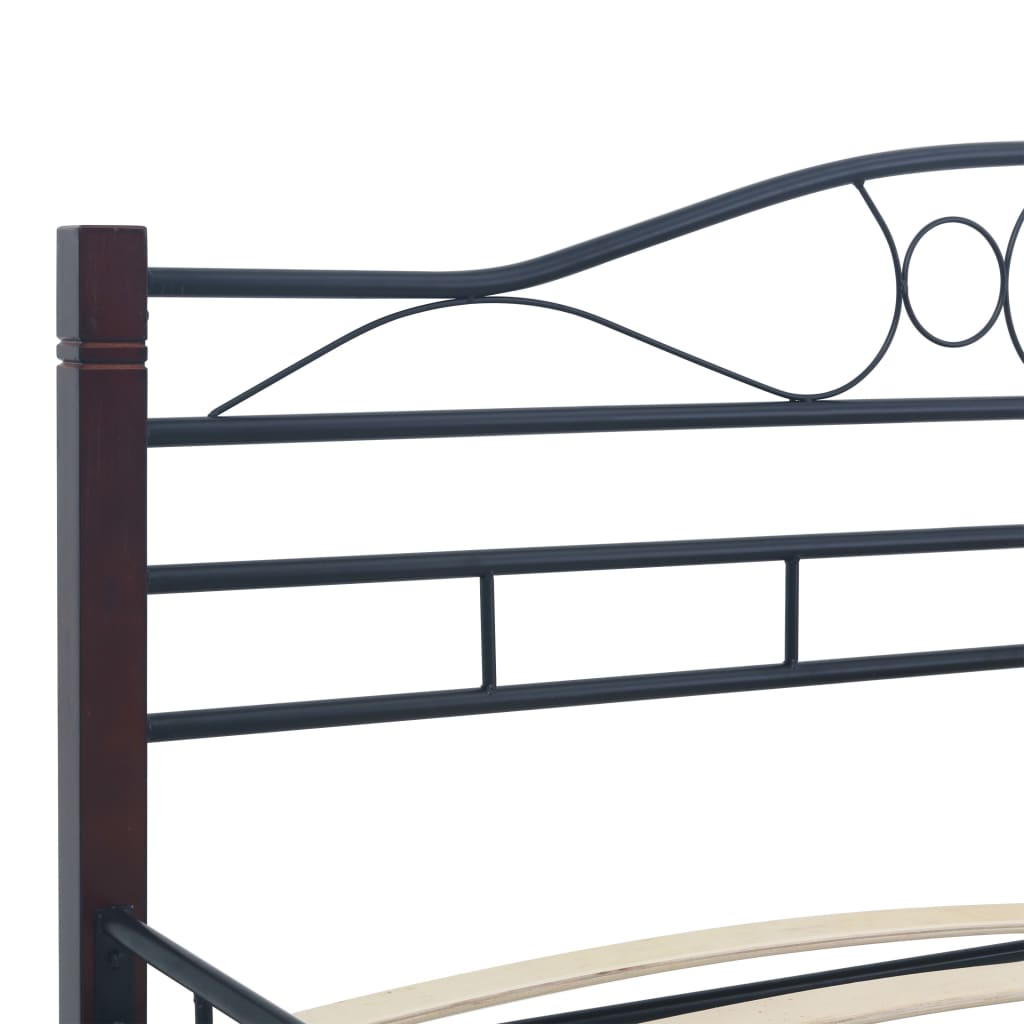 Bed Frame without Mattress Black Metal 120x200 cm