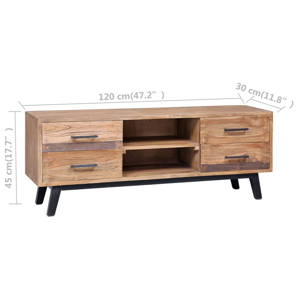 TV Cabinet 120x30x45 cm Solid Teak