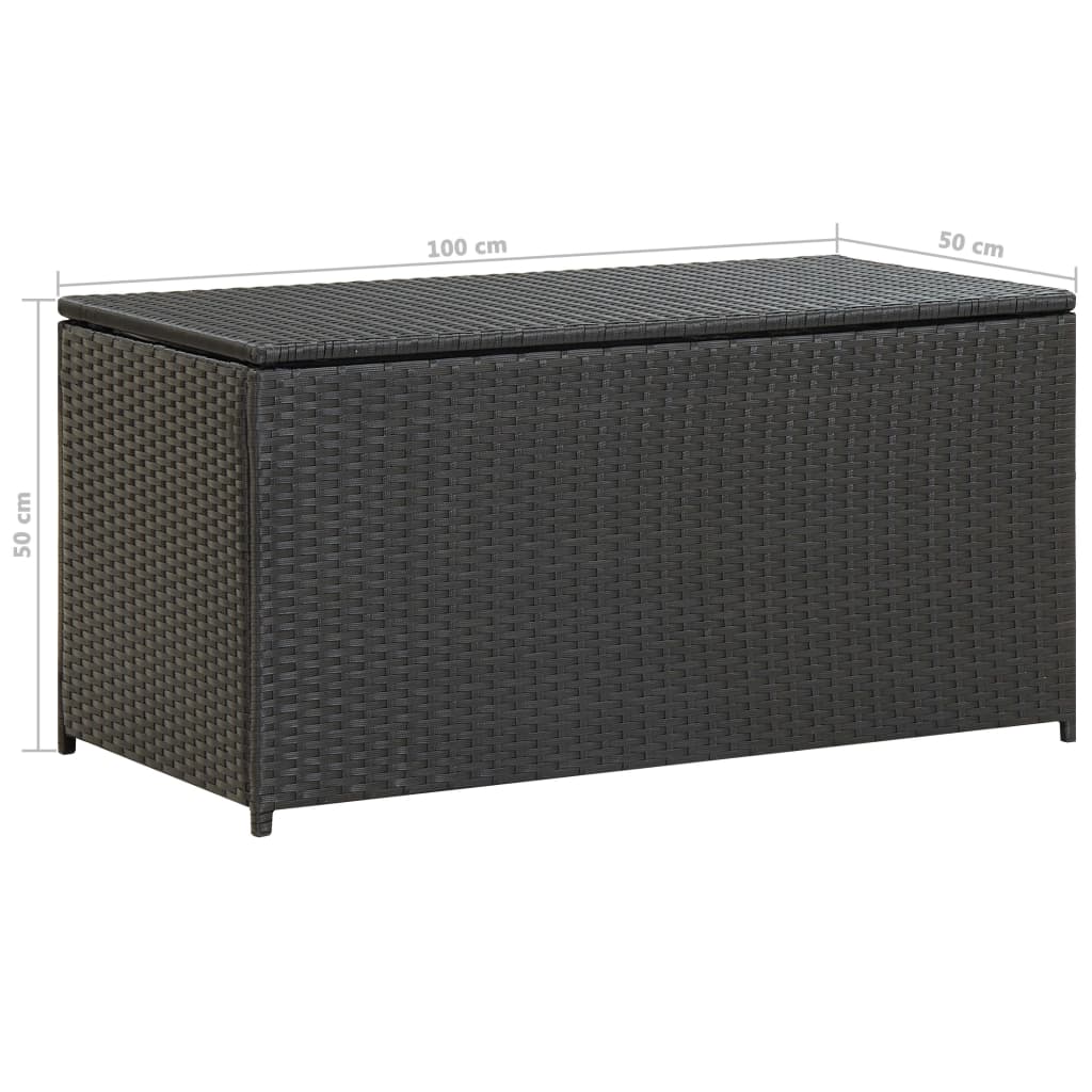 Outdoor Patio Poly Rattan 190L Garden Storage Box Cushion Boxes Cabinet Unit