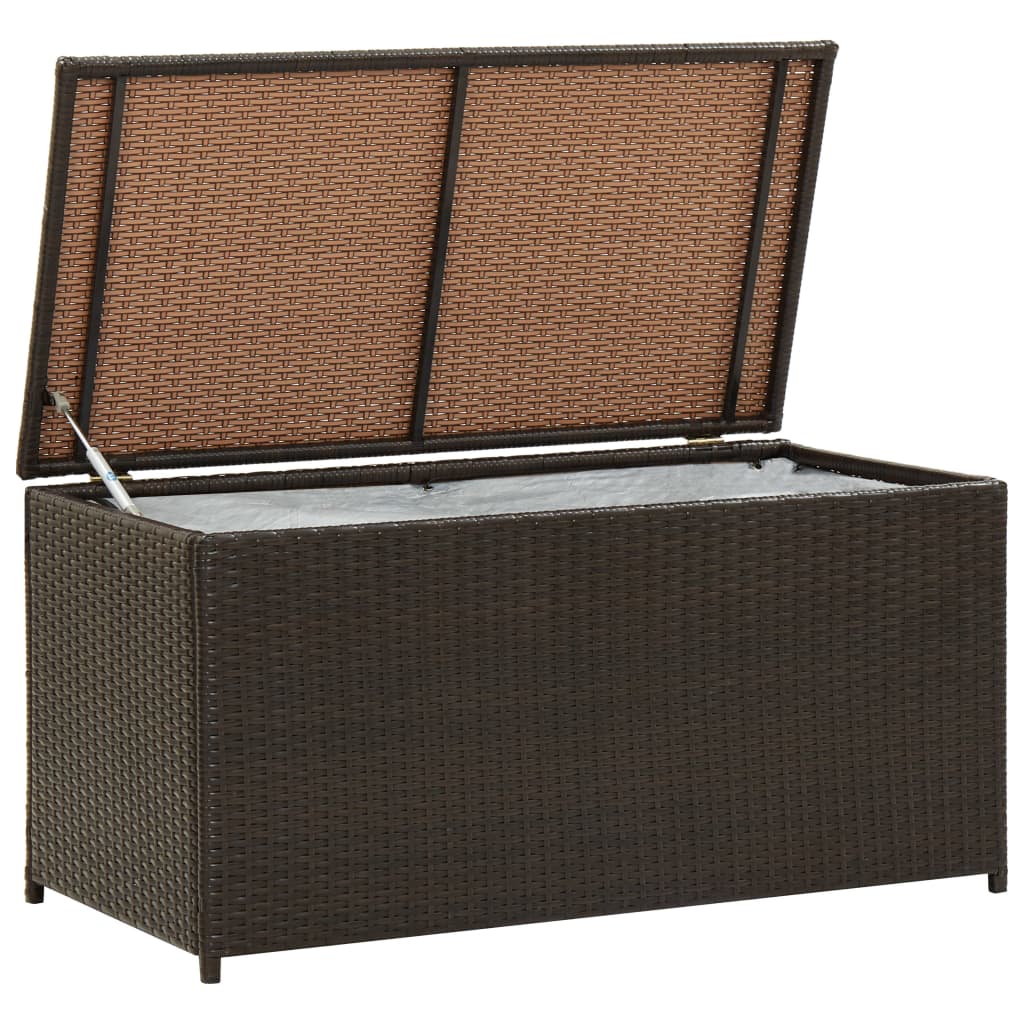 Outdoor Patio Poly Rattan 190L Garden Storage Box Cushion Boxes Cabinet Unit
