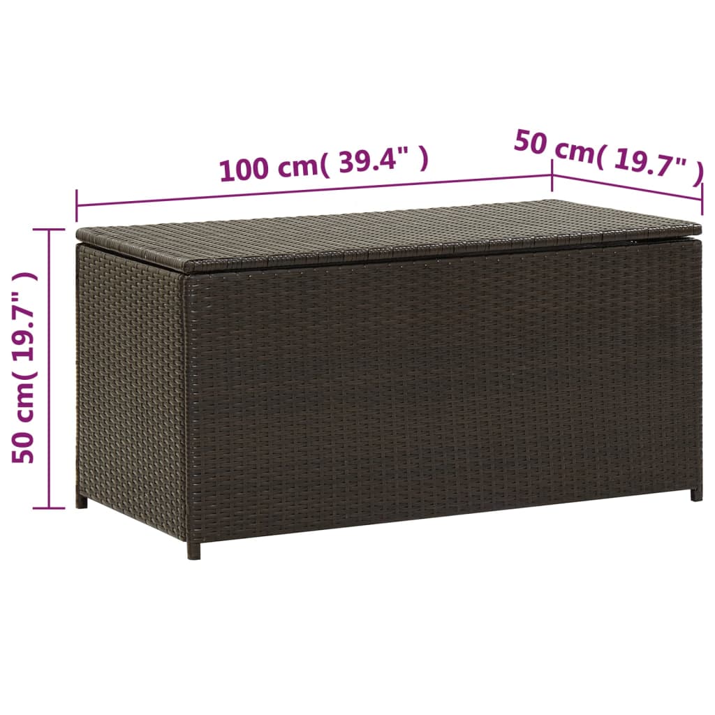 Outdoor Patio Poly Rattan 190L Garden Storage Box Cushion Boxes Cabinet Unit