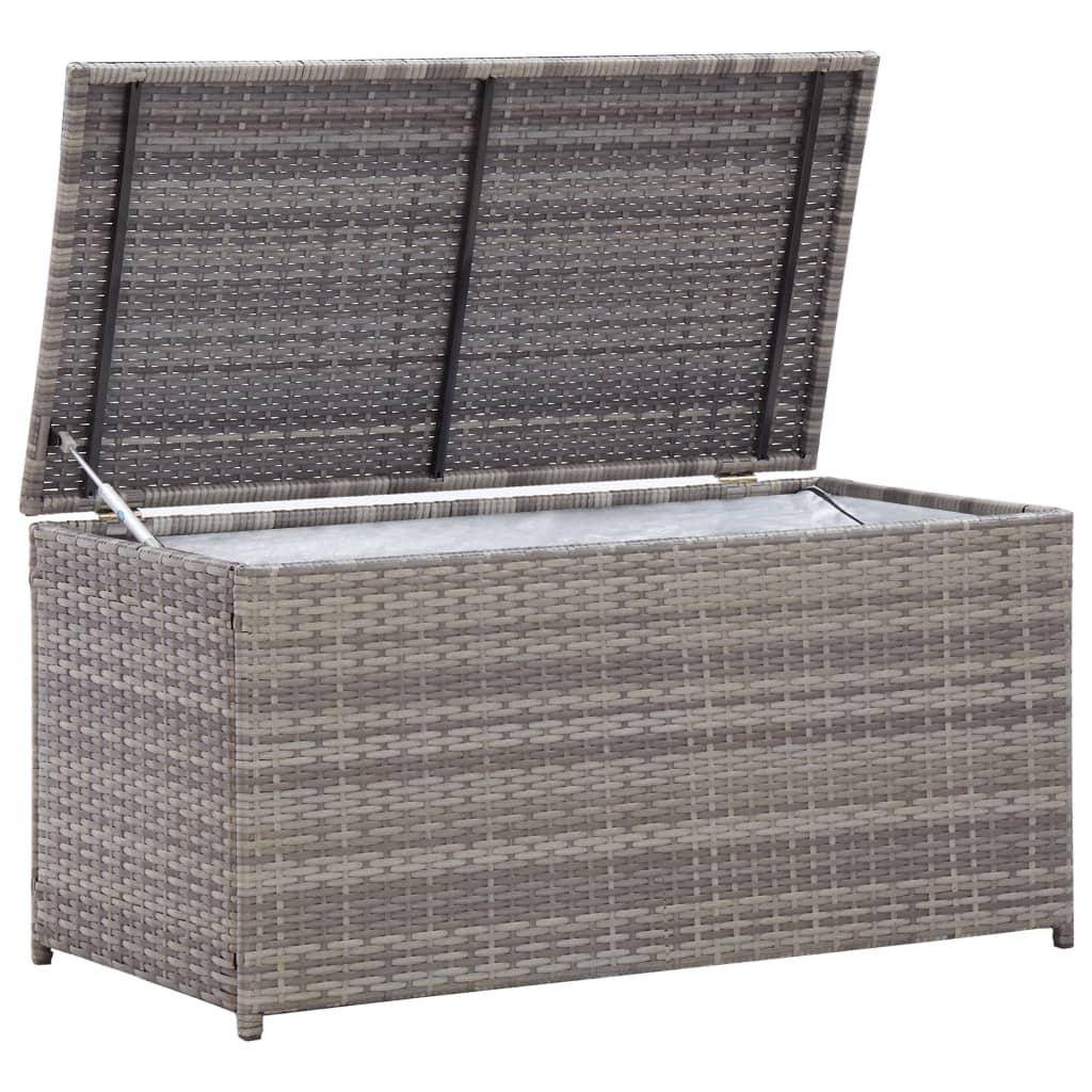Outdoor Patio Poly Rattan 190L Garden Storage Box Cushion Boxes Cabinet Unit