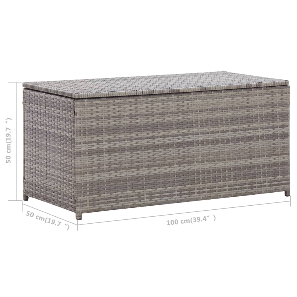 Outdoor Patio Poly Rattan 190L Garden Storage Box Cushion Boxes Cabinet Unit