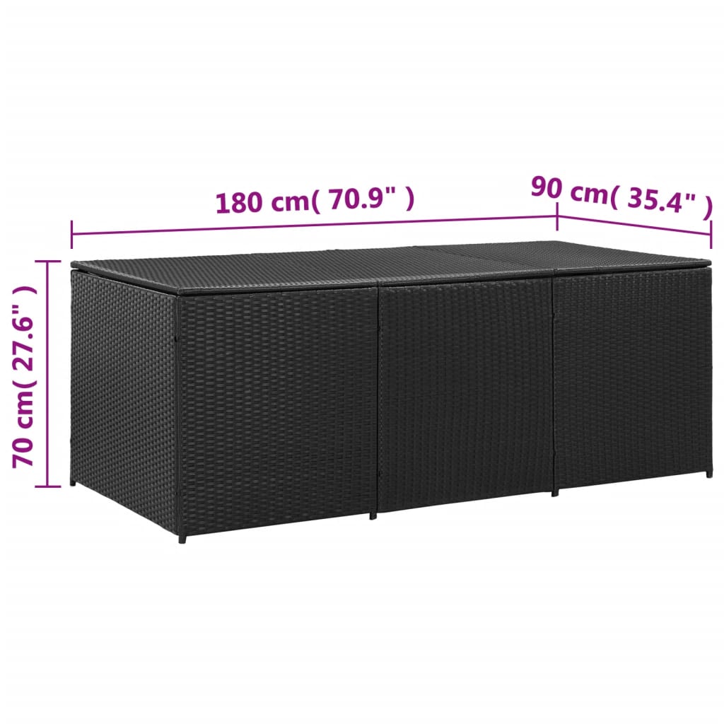 Outdoor Patio Poly Rattan Large Garden Storage Box Cushion Boxes Cabinet Unit