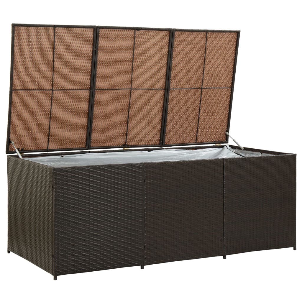 Outdoor Patio Poly Rattan Large Garden Storage Box Cushion Boxes Cabinet Unit