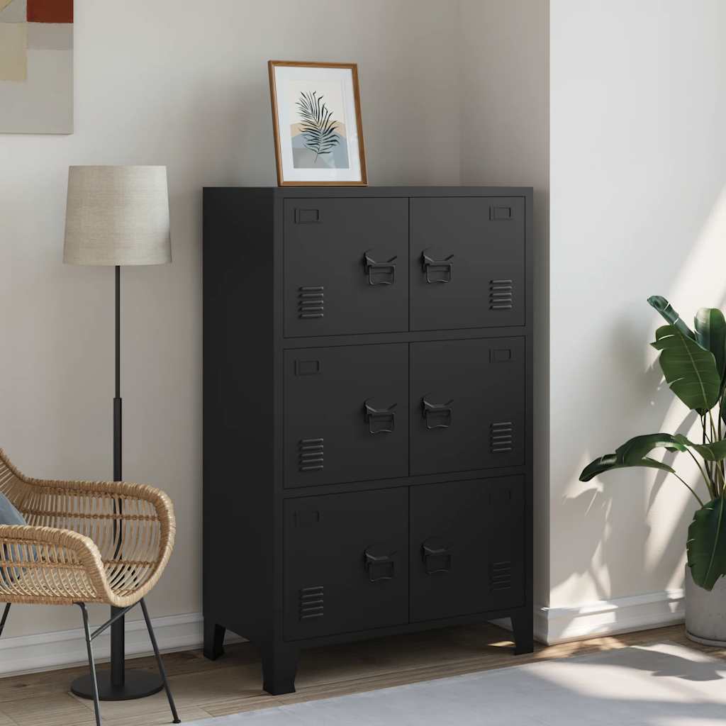 Industrial Storage Chest Black 75x40x120 cm Steel