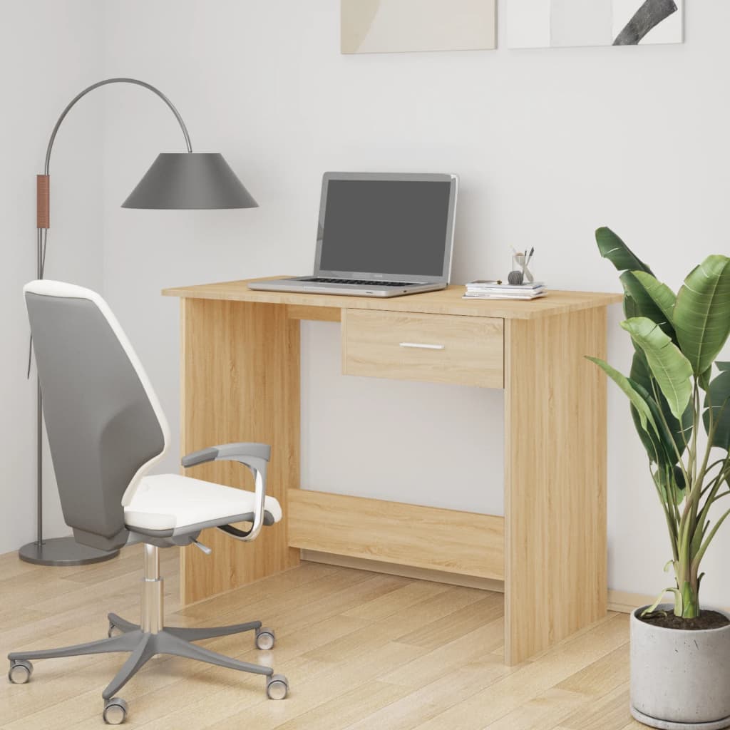 Modern Wooden Home Office Computer Desk Writing Table With Storage Drawer Wood