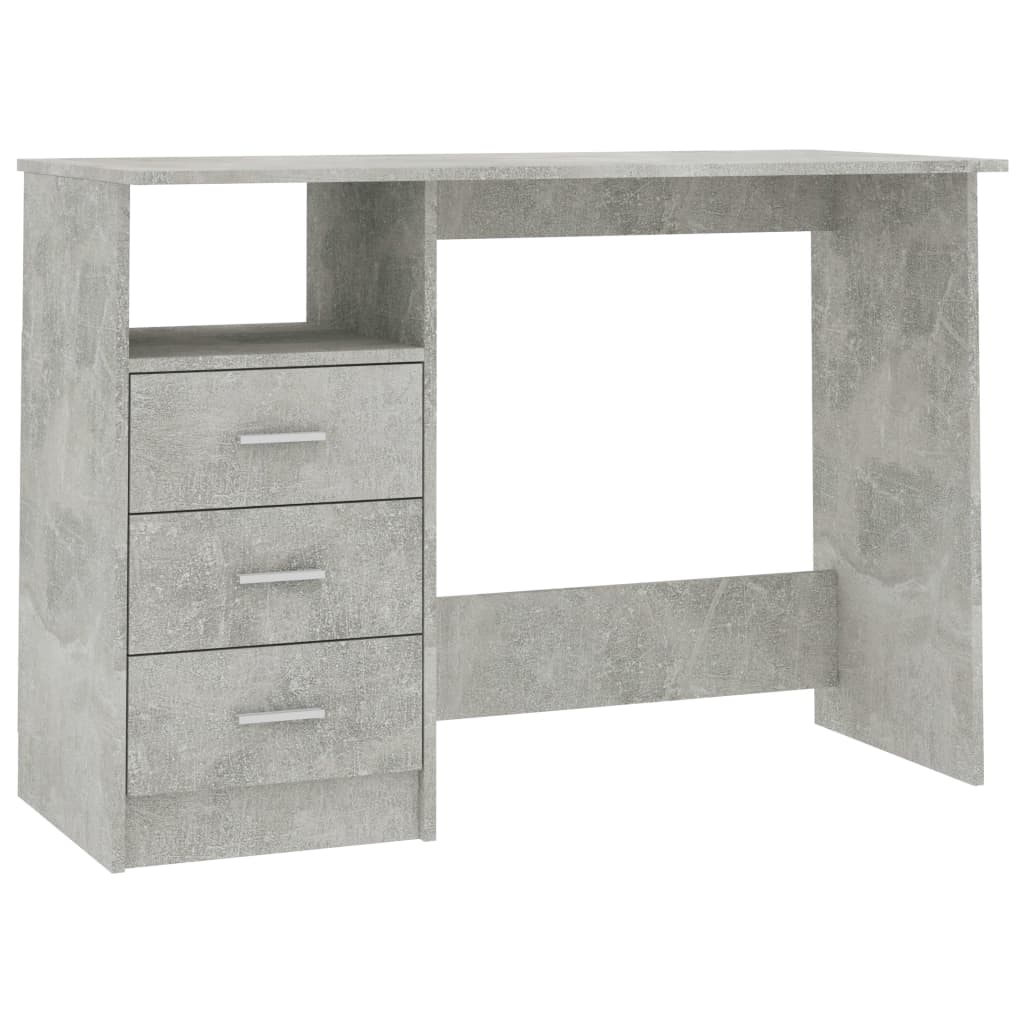 Desk with Drawers Concrete Grey 110x50x76 cm Engineered Wood
