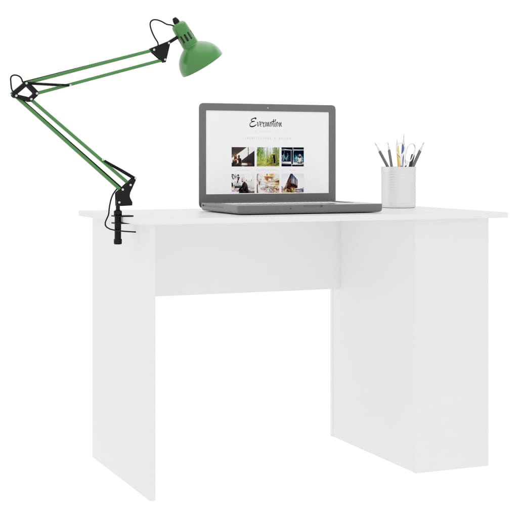 Desk White 110x60x73 cm Engineered Wood