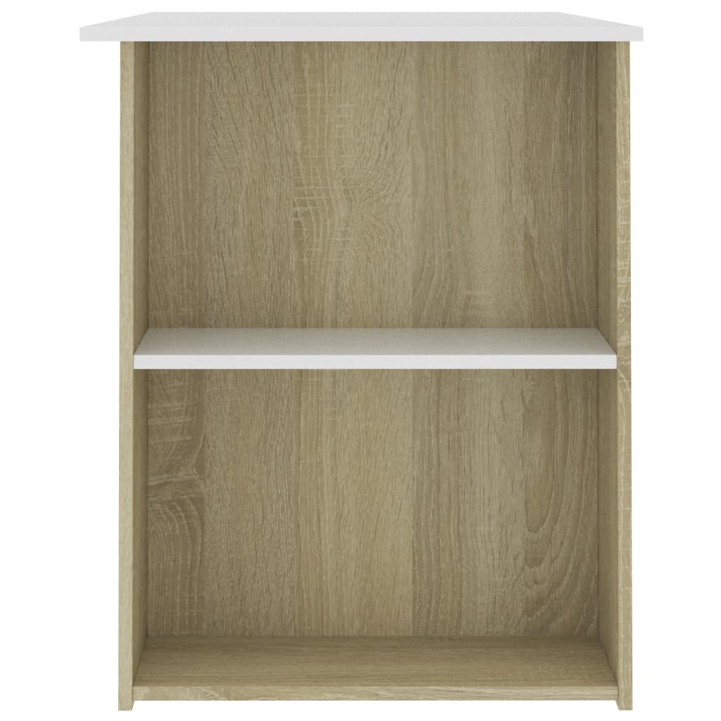 Desk White and Sonoma Oak 110x60x73 cm Engineered Wood