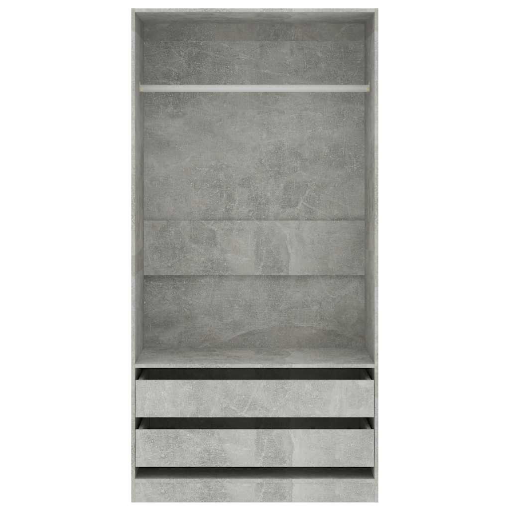 Modern Wooden Open Bedroom Wardrobe With Hanging Clothes Rail & Storage Drawers