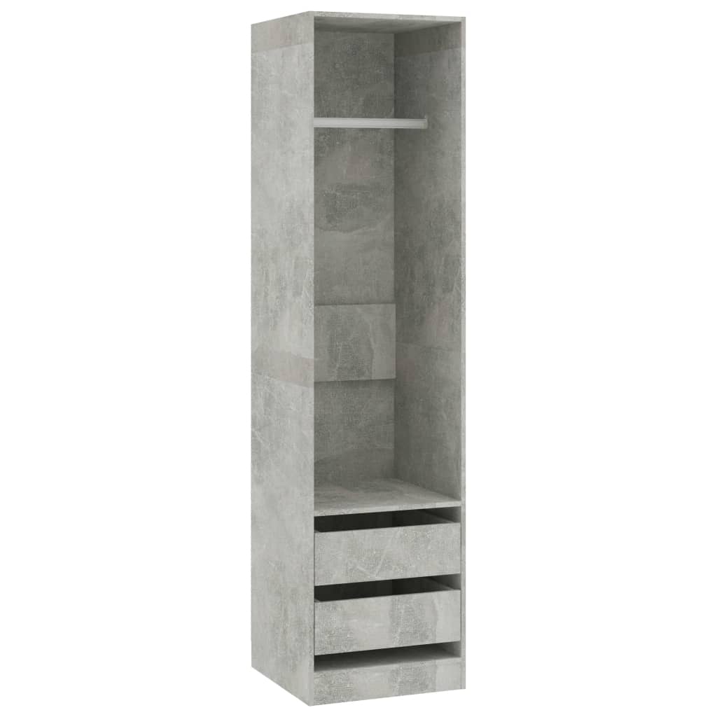 Modern Wooden 50cm Open Tall Bedroom Wardrobe With 2 Drawers Hanging Rail