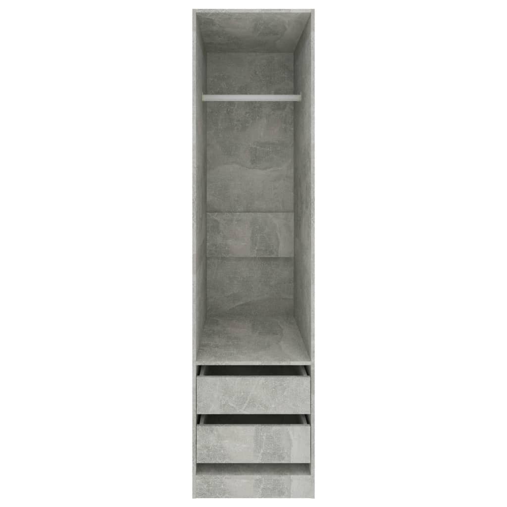 Modern Wooden 50cm Open Tall Bedroom Wardrobe With 2 Drawers Hanging Rail