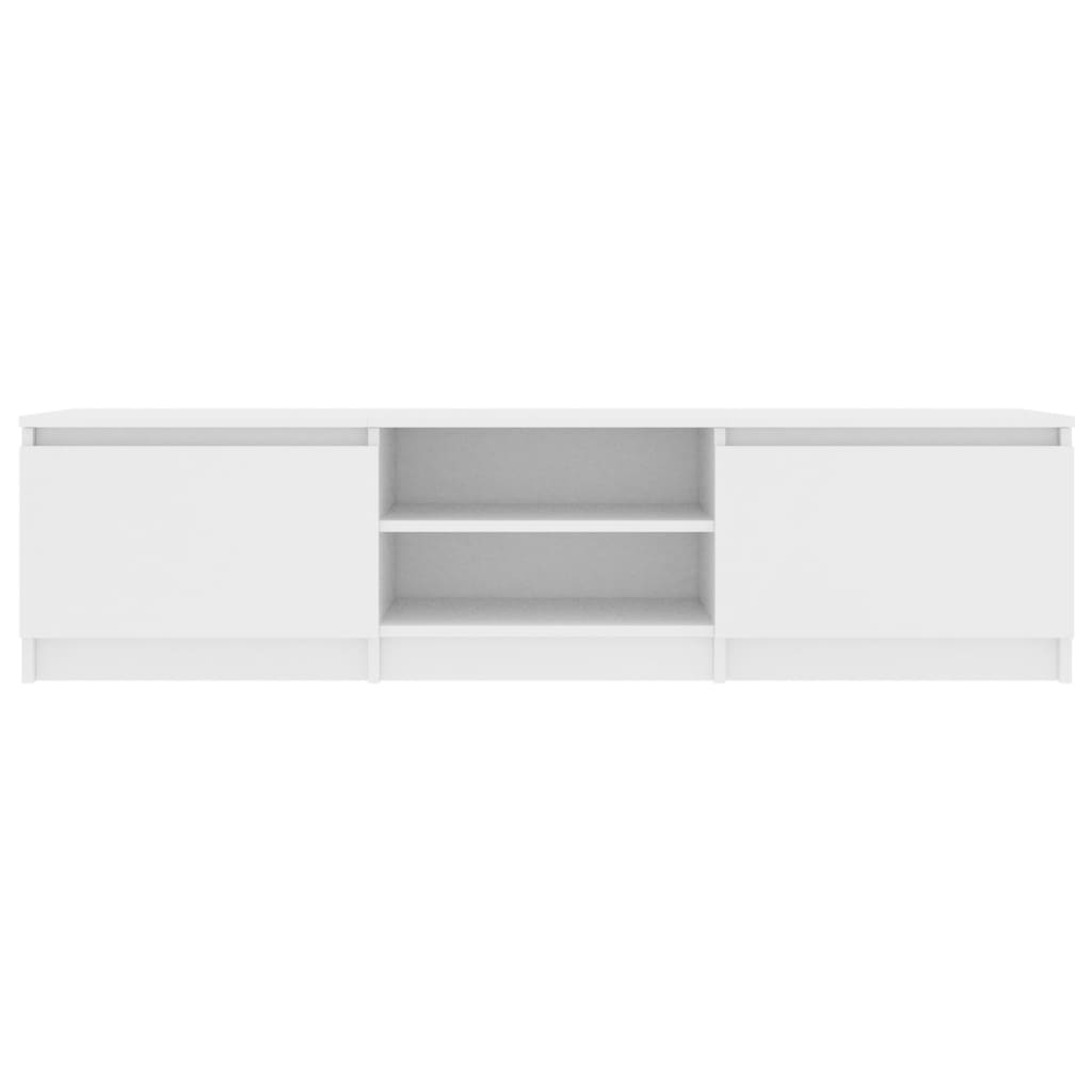 Modern Wooden 55 Inch TV Tele Stand Unit Cabinet With 2 Doors & Open Storage