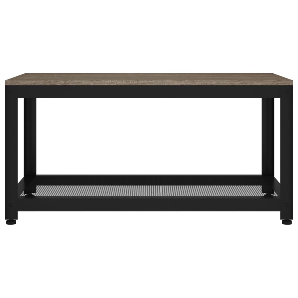 Coffee Table Grey and Black 90x45x45 cm MDF and Iron
