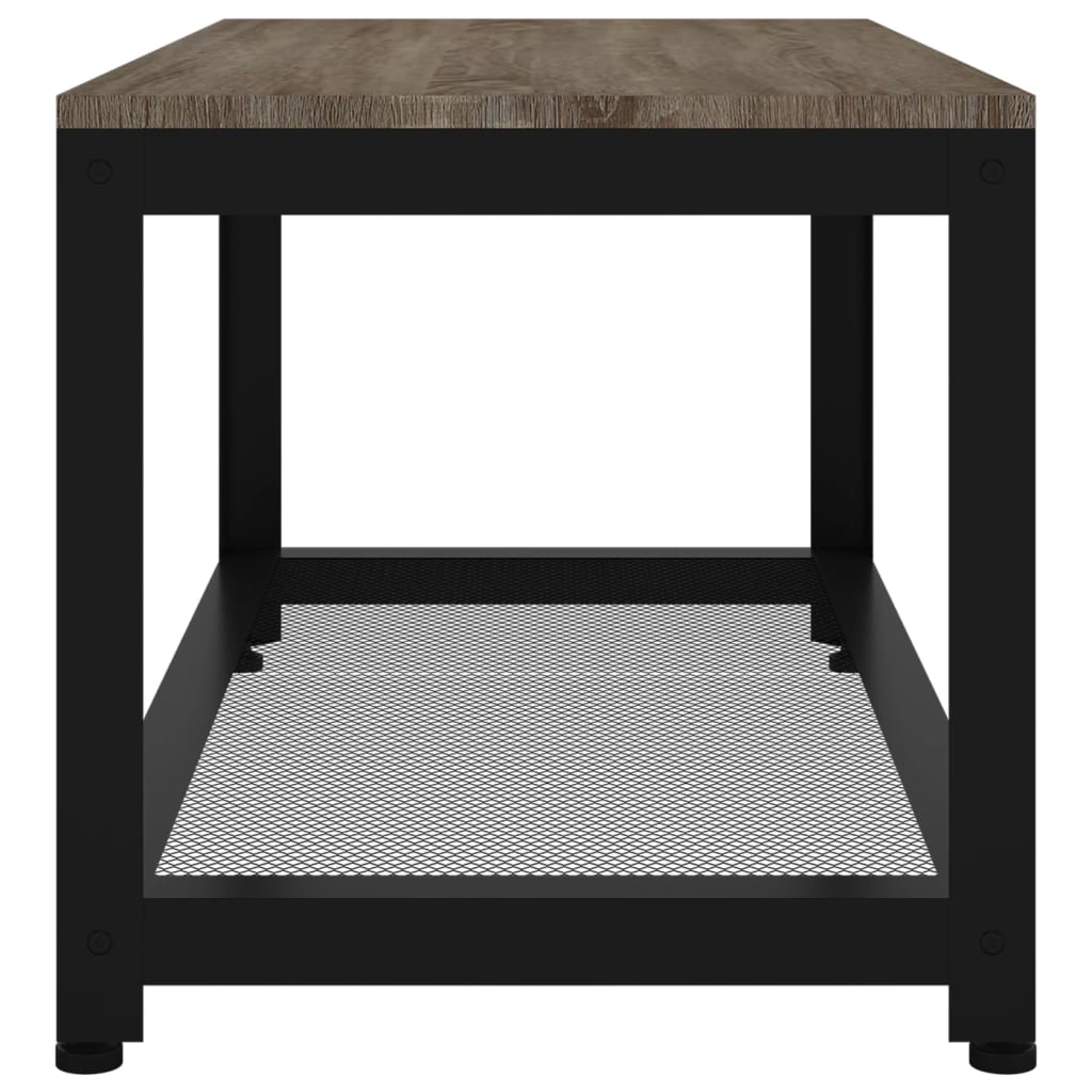 Coffee Table Grey and Black 90x45x45 cm MDF and Iron