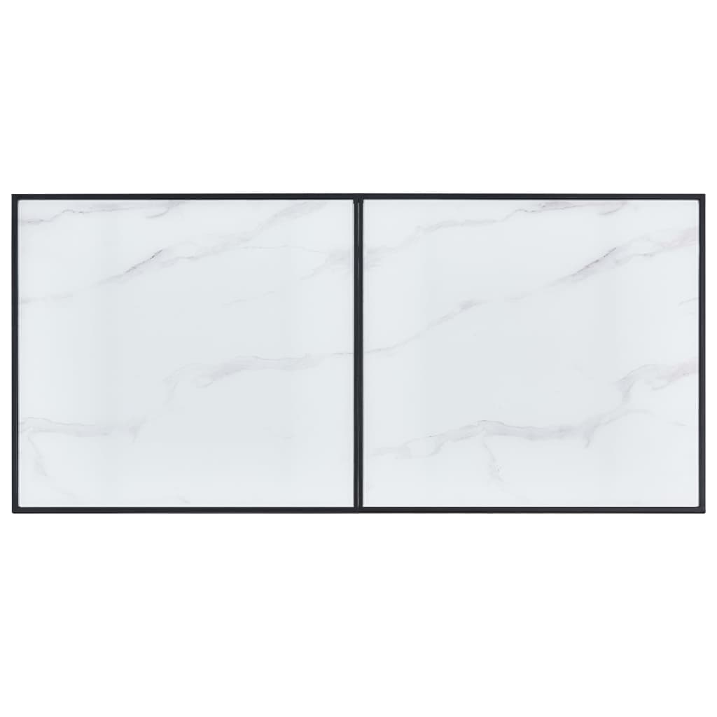 Dining Table White 160x80x75 cm Tempered Glass