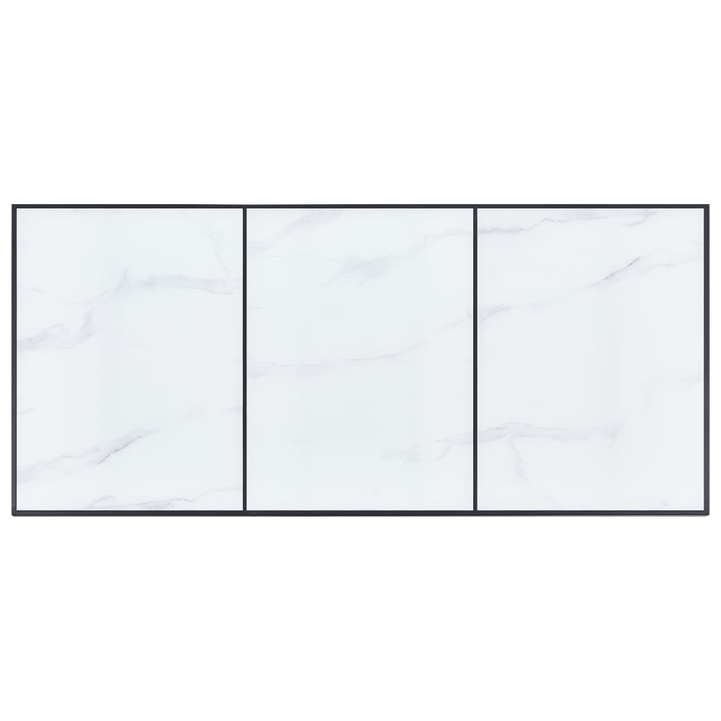 Dining Table White 180x90x75 cm Tempered Glass