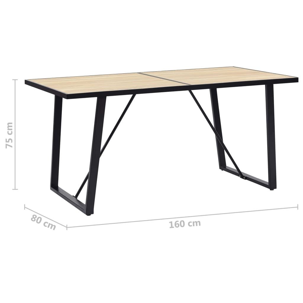 Dining Table Oak 160x80x75 cm MDF