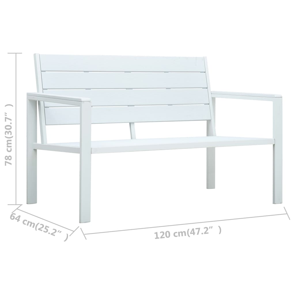 Outdoor Patio 2-Seater Wood Look Bench Outside Chair Seat Seating Benches