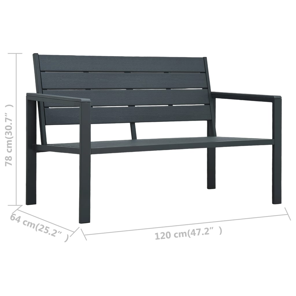 Outdoor Patio 2-Seater Wood Look Bench Outside Chair Seat Seating Benches