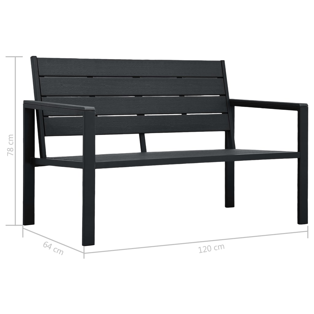 Outdoor Patio 2-Seater Wood Look Bench Outside Chair Seat Seating Benches