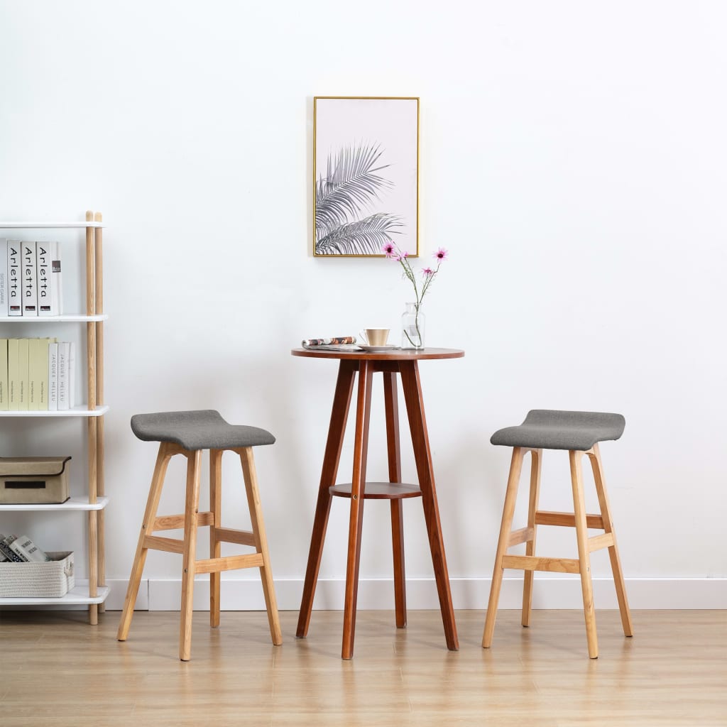 Bar Stools 2 pcs Dark Grey Fabric