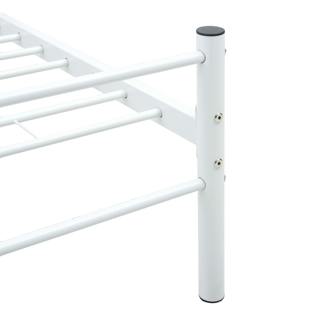 Bed Frame without Mattress with Headboard White 160x200 cm Metal