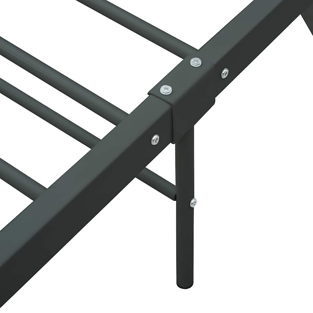 Bed Frame without Mattress Grey Metal 140x200 cm
