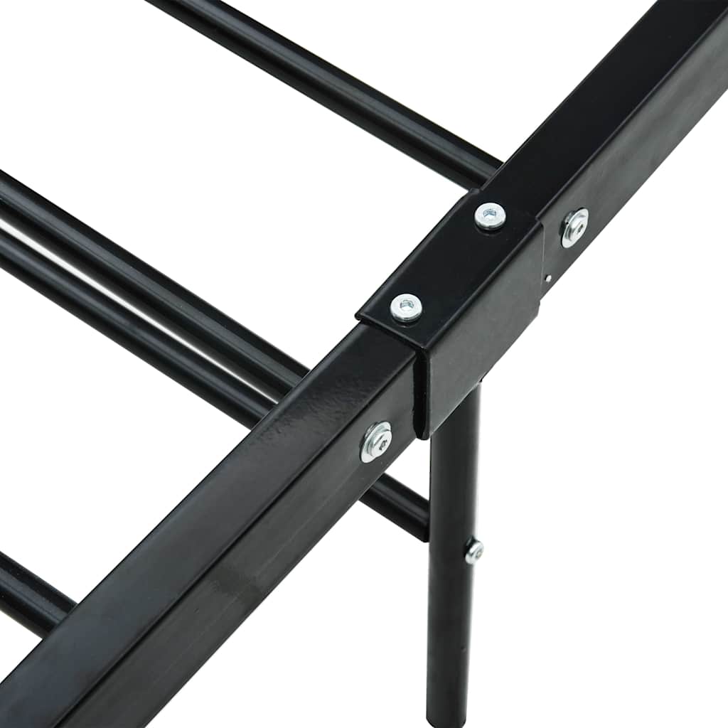 Bed Frame with Headboard without Mattress Black 140x200 cm Metal