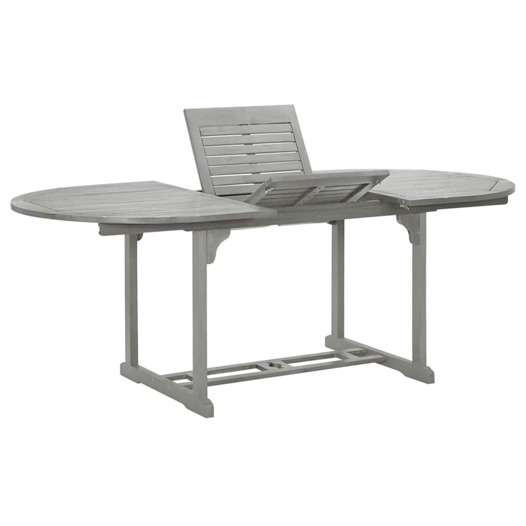 vidaXL Dining Table | Grey | Solid acacia wood with grey wash finish | Medium